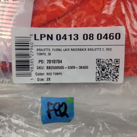 NWT Savage X Fenty floral racerback wireless bralette in sz 2X (3 colors) - Picture 8 of 8